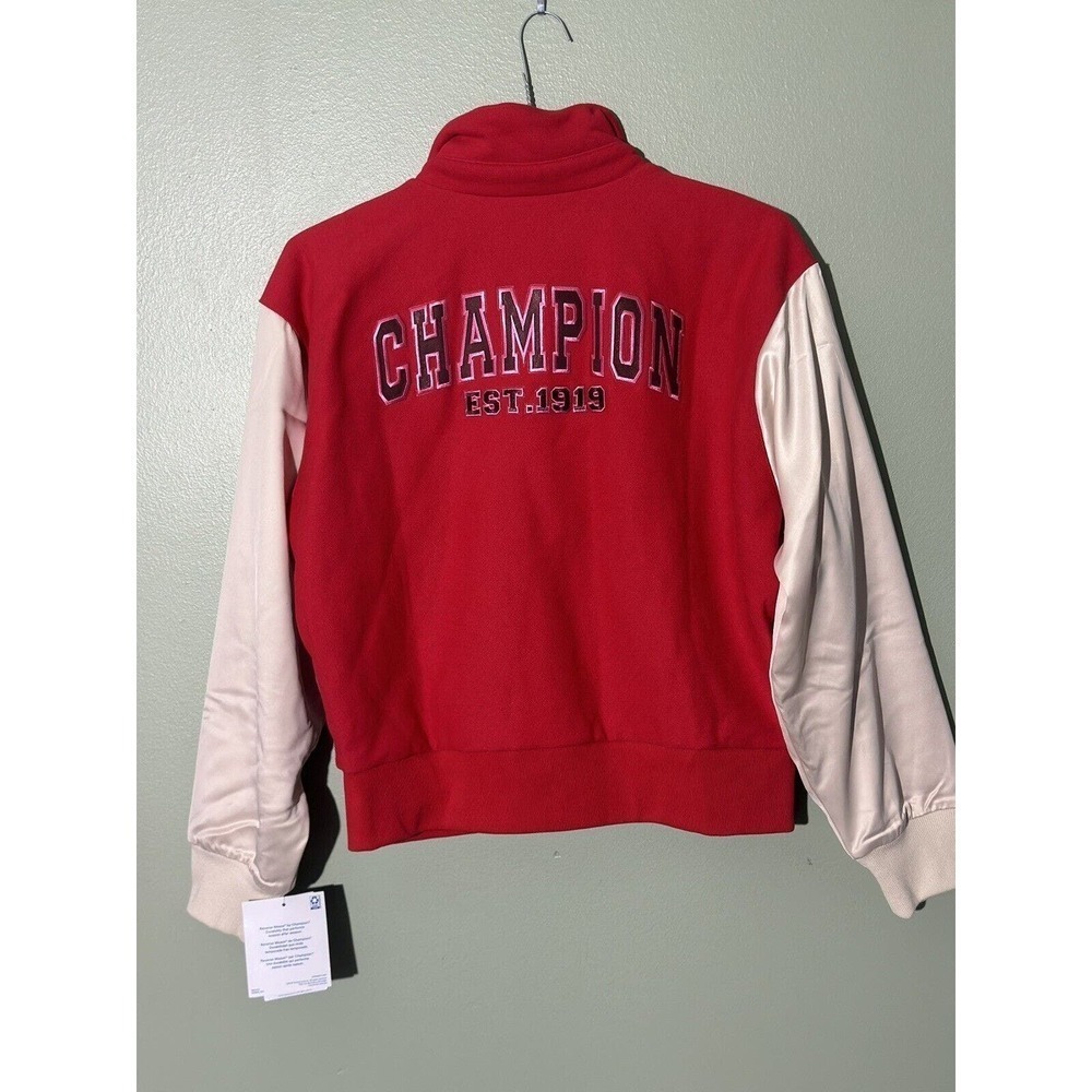 Champion Letterman Patch Jacket Joggers 2-Piece Set Rose Track Size Large Red - Picture 11 of 16